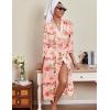 image:imageEkouaer Silk Robes for Women Long Satin Bride Bridesmaid Wedding Party Robes Lightweight Sexy Sleepwear with PocketsPink Floral