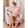 image:imageEkouaer Silk Robes for Women Long Satin Bride Bridesmaid Wedding Party Robes Lightweight Sexy Sleepwear with PocketsPink Floral