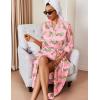 image:imageEkouaer Silk Robes for Women Long Satin Bride Bridesmaid Wedding Party Robes Lightweight Sexy Sleepwear with PocketsPink Leopard