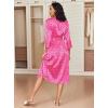 image:imageEkouaer Silk Robes for Women Long Satin Bride Bridesmaid Wedding Party Robes Lightweight Sexy Sleepwear with PocketsPrinted 2