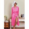 image:imageEkouaer Silk Robes for Women Long Satin Bride Bridesmaid Wedding Party Robes Lightweight Sexy Sleepwear with PocketsPrinted 2