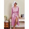 image:imageEkouaer Silk Robes for Women Long Satin Bride Bridesmaid Wedding Party Robes Lightweight Sexy Sleepwear with PocketsRose