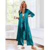 image:imageEkouaer Silk Robes for Women Long Satin Bride Bridesmaid Wedding Party Robes Lightweight Sexy Sleepwear with PocketsTeal