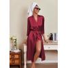 image:imageEkouaer Silk Robes for Women Long Satin Bride Bridesmaid Wedding Party Robes Lightweight Sexy Sleepwear with PocketsWine Red
