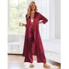 image:imageEkouaer Silk Robes for Women Long Satin Bride Bridesmaid Wedding Party Robes Lightweight Sexy Sleepwear with PocketsWine Red