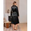image:imageEkouaer Silk Robes for Women Shawl Collar Satin Bathrobe Long Bride Wedding Party Robe Lightweight Sexy Sleepwear SXXLBlack