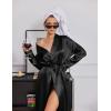 image:imageEkouaer Silk Robes for Women Shawl Collar Satin Bathrobe Long Bride Wedding Party Robe Lightweight Sexy Sleepwear SXXLBlack