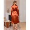 image:imageEkouaer Silk Robes for Women Shawl Collar Satin Bathrobe Long Bride Wedding Party Robe Lightweight Sexy Sleepwear SXXLBurnt Orange