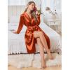image:imageEkouaer Silk Robes for Women Shawl Collar Satin Bathrobe Long Bride Wedding Party Robe Lightweight Sexy Sleepwear SXXLBurnt Orange