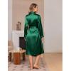 image:imageEkouaer Silk Robes for Women Shawl Collar Satin Bathrobe Long Bride Wedding Party Robe Lightweight Sexy Sleepwear SXXLGreen