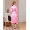 image:imageEkouaer Silk Robes for Women Shawl Collar Satin Bathrobe Long Bride Wedding Party Robe Lightweight Sexy Sleepwear SXXLLight Pink