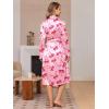 image:imageEkouaer Silk Robes for Women Shawl Collar Satin Bathrobe Long Bride Wedding Party Robe Lightweight Sexy Sleepwear SXXLPink Bow Tie