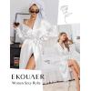 image:imageEkouaer Silk Robes for Women Shawl Collar Satin Bathrobe Long Bride Wedding Party Robe Lightweight Sexy Sleepwear SXXLWhite