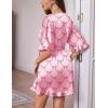 image:imageEkouaer Silk Robes for Women Short Lightweight Bathrobe Ruffled Satin Kimono Robes Sexy Bride Bridesmaid SleepwearBow Pink