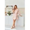 image:imageEkouaer Silky Robes for Women Satin Knee Length Bride Bridesmaid Wedding Party 34 Sleeve Bathrobe Lightweight Sexy Sleepwear with Pockets Champagne S