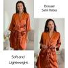 image:imageEkouaer Silky Robes for Women Satin Knee Length Bride Bridesmaid Wedding Party Bathrobe Lightweight Sleepwear with PocketsBrown