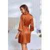 image:imageEkouaer Silky Robes for Women Satin Knee Length Bride Bridesmaid Wedding Party Bathrobe Lightweight Sleepwear with PocketsBrown