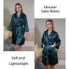 image:imageEkouaer Silky Robes for Women Satin Knee Length Bride Bridesmaid Wedding Party Bathrobe Lightweight Sleepwear with PocketsDark Green