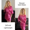 image:imageEkouaer Silky Robes for Women Satin Knee Length Bride Bridesmaid Wedding Party Bathrobe Lightweight Sleepwear with PocketsHot Pink