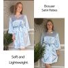 image:imageEkouaer Silky Robes for Women Satin Knee Length Bride Bridesmaid Wedding Party Bathrobe Lightweight Sleepwear with PocketsLight Blue