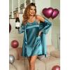 image:imageEkouaer Sleepwear Womens Satin Nightgown with Robes Set 2 Piece Sexy Lace Cami NightwearBlue Green