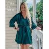 image:imageEkouaer Sleepwear Womens Satin Nightgown with Robes Set 2 Piece Sexy Lace Cami NightwearDark Green