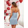 image:imageEkouaer Sleepwear Womens Satin Nightgown with Robes Set 2 Piece Sexy Lace Cami NightwearLight Blue