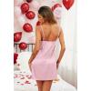 image:imageEkouaer Sleepwear Womens Satin Nightgown with Robes Set 2 Piece Sexy Lace Cami NightwearPink