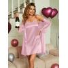 image:imageEkouaer Sleepwear Womens Satin Nightgown with Robes Set 2 Piece Sexy Lace Cami NightwearPink