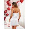 image:imageEkouaer Sleepwear Womens Satin Nightgown with Robes Set 2 Piece Sexy Lace Cami NightwearWhite