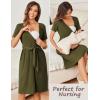 image:imageEkouaer Women Short Sleeve Maternity Nursing Dress Casual V Neck Breastfeeding Loungewear Ribbed Knit Pregnancy Dresses SXXLArmy Green