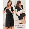 image:imageEkouaer Women Short Sleeve Maternity Nursing Dress Casual V Neck Breastfeeding Loungewear Ribbed Knit Pregnancy Dresses SXXLBlack