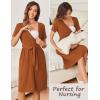 image:imageEkouaer Women Short Sleeve Maternity Nursing Dress Casual V Neck Breastfeeding Loungewear Ribbed Knit Pregnancy Dresses SXXLCaramel