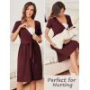 image:imageEkouaer Women Short Sleeve Maternity Nursing Dress Casual V Neck Breastfeeding Loungewear Ribbed Knit Pregnancy Dresses SXXLDark Red