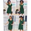 image:imageEkouaer Women Short Sleeve Maternity Nursing Dress Casual V Neck Breastfeeding Loungewear Ribbed Knit Pregnancy Dresses SXXLGreen
