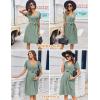 image:imageEkouaer Women Short Sleeve Maternity Nursing Dress Casual V Neck Breastfeeding Loungewear Ribbed Knit Pregnancy Dresses SXXLIce Green