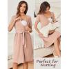 image:imageEkouaer Women Short Sleeve Maternity Nursing Dress Casual V Neck Breastfeeding Loungewear Ribbed Knit Pregnancy Dresses SXXLLight Pink