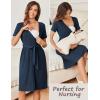 image:imageEkouaer Women Short Sleeve Maternity Nursing Dress Casual V Neck Breastfeeding Loungewear Ribbed Knit Pregnancy Dresses SXXLNavy Blue
