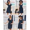 image:imageEkouaer Women Short Sleeve Maternity Nursing Dress Casual V Neck Breastfeeding Loungewear Ribbed Knit Pregnancy Dresses SXXLNavy Blue