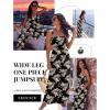 image:imageEkouaer Womens Casual Loose Jumpsuits One Piece Sleeveless Overalls Printed Long Pant Romper Fashion Boho Jumper with PocketBeige Leave Printed
