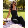 image:imageEkouaer Womens Casual Loose Jumpsuits One Piece Sleeveless Overalls Printed Long Pant Romper Fashion Boho Jumper with PocketBlack