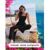 image:imageEkouaer Womens Casual Loose Jumpsuits One Piece Sleeveless Overalls Printed Long Pant Romper Fashion Boho Jumper with PocketBlack