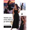 image:imageEkouaer Womens Casual Loose Jumpsuits One Piece Sleeveless Overalls Printed Long Pant Romper Fashion Boho Jumper with PocketBlack