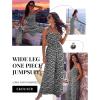 image:imageEkouaer Womens Casual Loose Jumpsuits One Piece Sleeveless Overalls Printed Long Pant Romper Fashion Boho Jumper with PocketBlack Floral