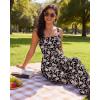 image:imageEkouaer Womens Casual Loose Jumpsuits One Piece Sleeveless Overalls Printed Long Pant Romper Fashion Boho Jumper with PocketFloral Black
