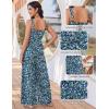 image:imageEkouaer Womens Casual Loose Jumpsuits One Piece Sleeveless Overalls Printed Long Pant Romper Fashion Boho Jumper with PocketFloral Blue  Green