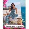 image:imageEkouaer Womens Casual Loose Jumpsuits One Piece Sleeveless Overalls Printed Long Pant Romper Fashion Boho Jumper with PocketFloral Blue  Green