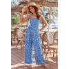 image:imageEkouaer Womens Casual Loose Jumpsuits One Piece Sleeveless Overalls Printed Long Pant Romper Fashion Boho Jumper with PocketFloral Blue 2