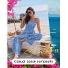 image:imageEkouaer Womens Casual Loose Jumpsuits One Piece Sleeveless Overalls Printed Long Pant Romper Fashion Boho Jumper with PocketFloral Blue 2
