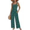 image:imageEkouaer Womens Casual Loose Jumpsuits One Piece Sleeveless Overalls Printed Long Pant Romper Fashion Boho Jumper with PocketFloral Lake Green